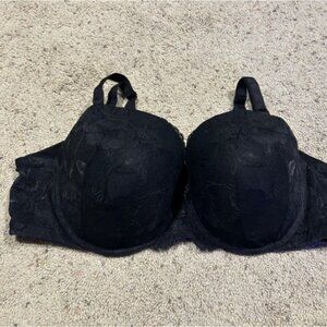 Torrid Curves Black BRA Lace Overlay Padded Push-up Cups